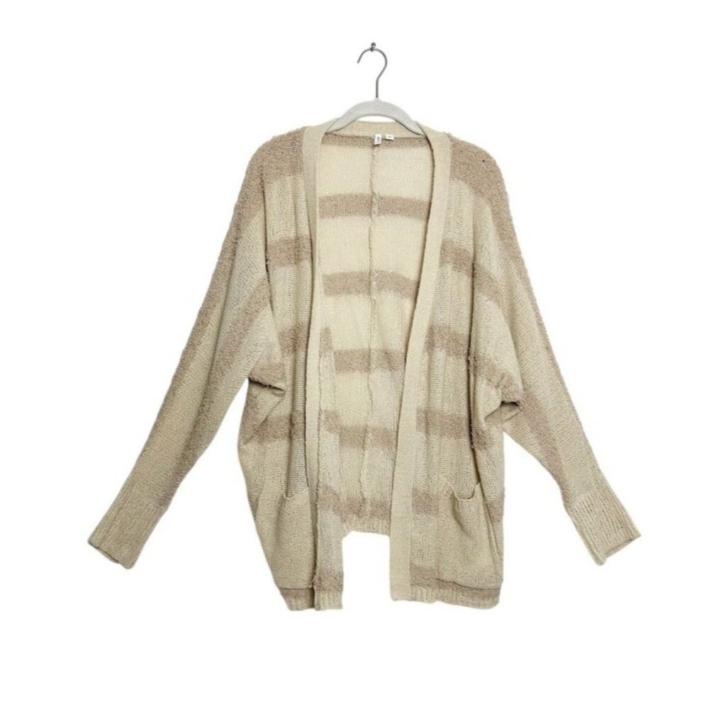 Rip Curl Women's Open Knit Stripe Cardigan in Cream/Tan - Sz M